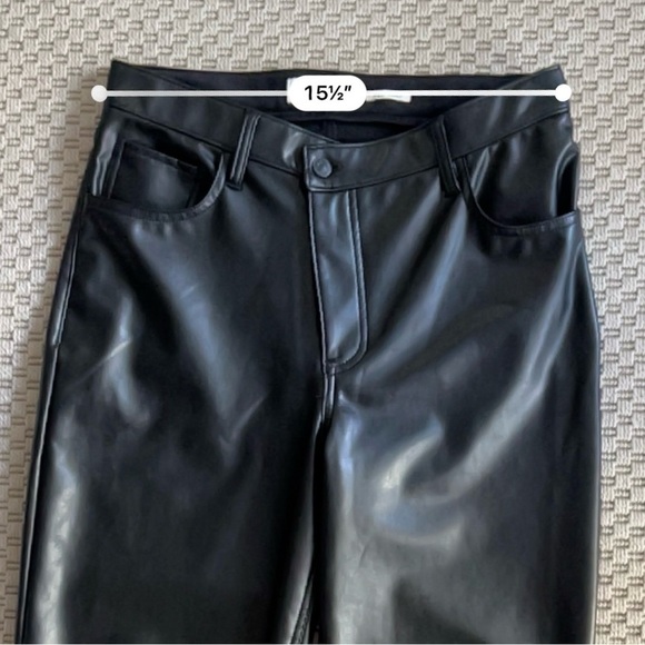 NWT Abercrombie & Fitch Vegan Leather 90s Straight Pant - Black - Size 30/10s - Picture 9 of 11